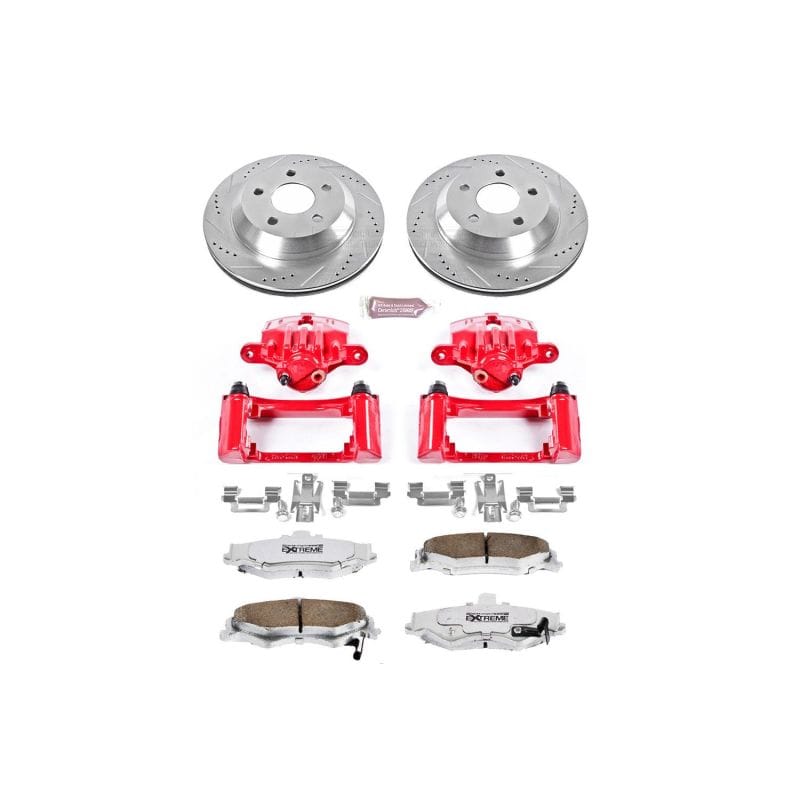 PowerStop — Z26 Street Performance Ceramic Brake Pad, Drilled Slotted Rotor, and Caliper Kit