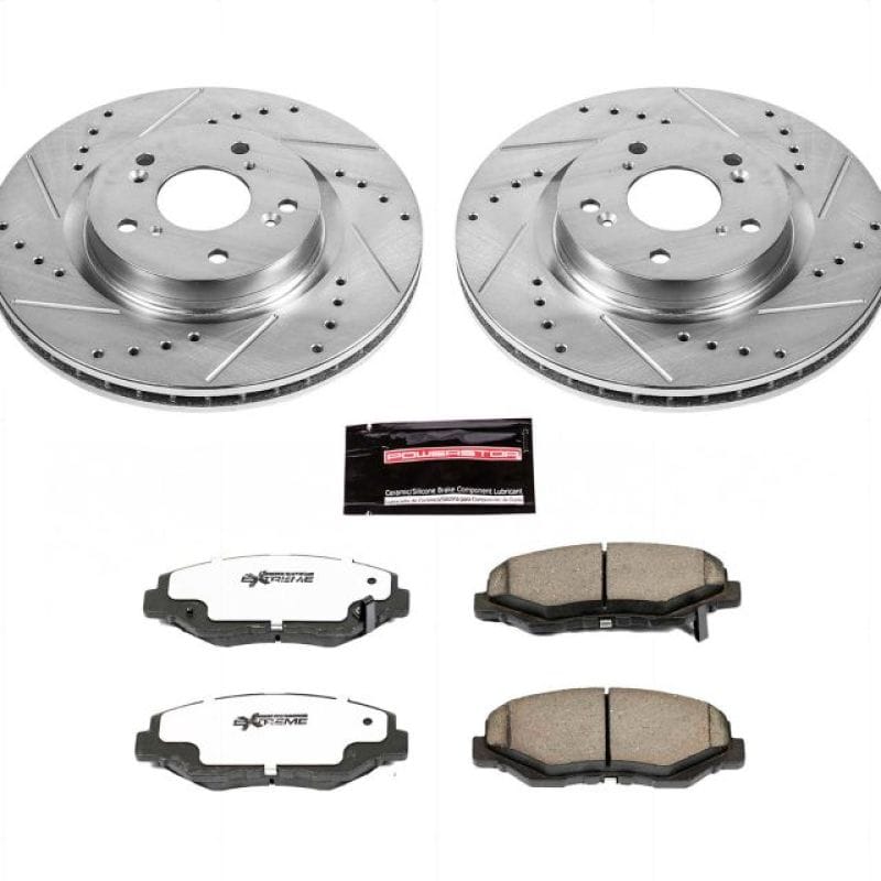 PowerStop — Z26 Street Performance Ceramic Brake Pad and Drilled & Slotted Rotor Kit
