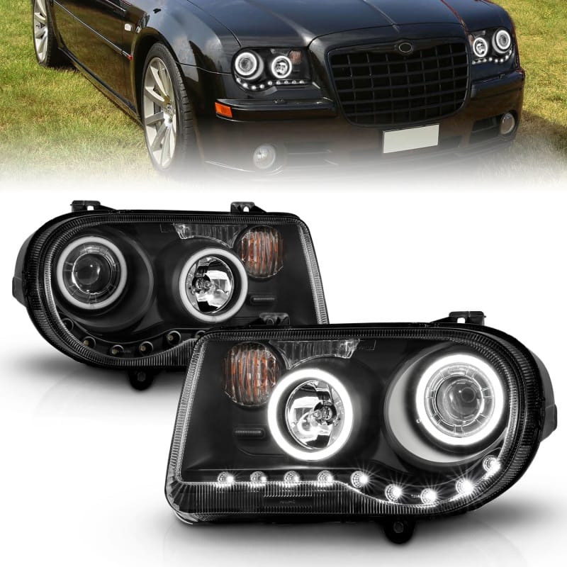 ANZO — ANZO 2005-2010 Chrysler 300C Projector Headlights w/ Halo Black (CCFL) G2
Head Light Set
HdLtSet