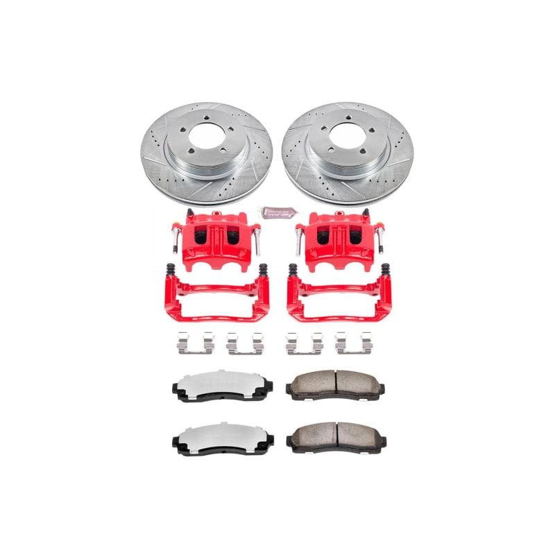PowerStop — Z36 Truck and SUV Ceramic Brake Pad, Drilled & Slotted Rotor, and Caliper Kit