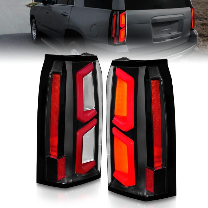 ANZO — ANZO 2015-2020 Chevrolet Tahoe LED Tail Lights w/ Light Bar Black Housing Clear Lens
Tail Light Set
