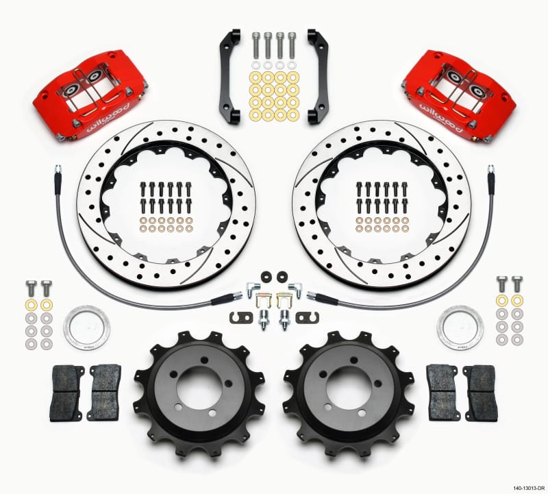 Wilwood — KIT,REAR,SUBARU WRX 06-07,DPR13-DS 12.88x1.10,REAR MT,SRP,RED,W/LINES