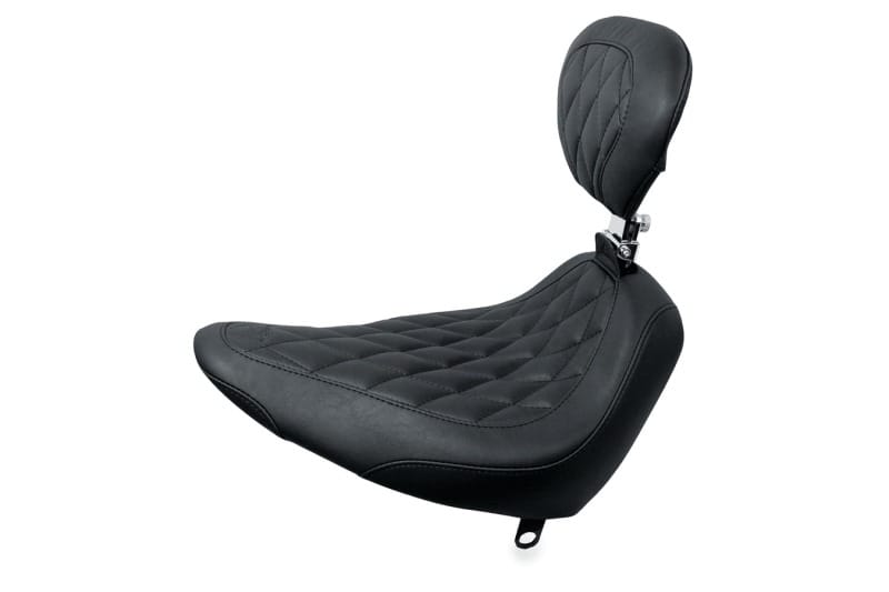Mustang Motorcycle — Mustang 84-06 Harley Standard Rear Tire Wide Tripper Solo Seat w/DBR Diamond Stitch - Black