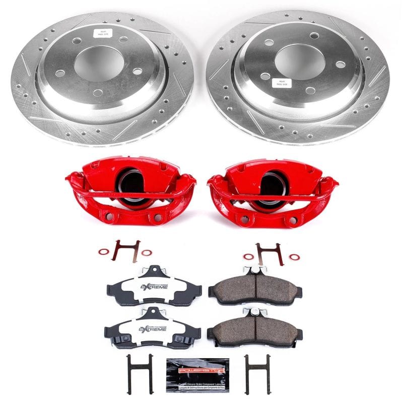 PowerStop — Z26 Street Performance Ceramic Brake Pad, Drilled Slotted Rotor, and Caliper Kit