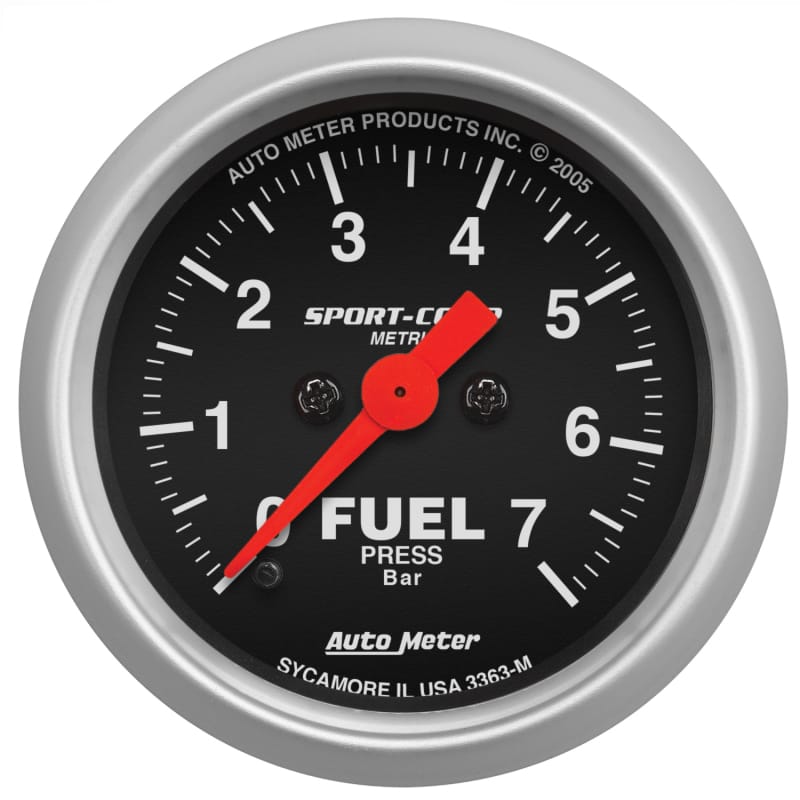 AutoMeter — GAUGE, FUEL PRESSURE, 2 1/16", 7BAR, DIGITAL STEPPER MOTOR, SPORT-COMP