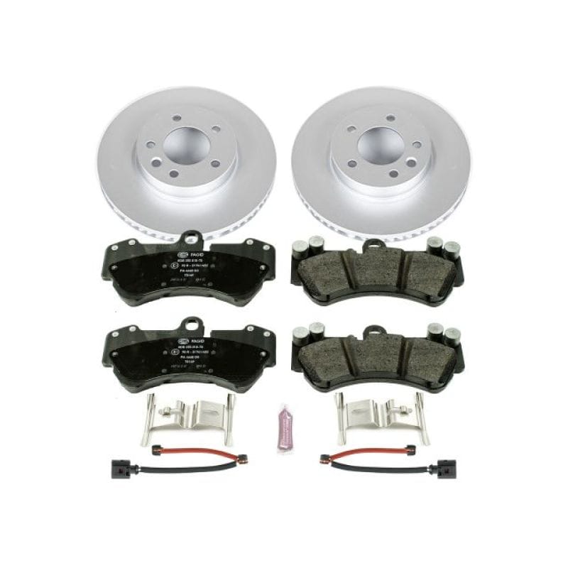 PowerStop — Genuine Geomet Coated Rotors, ECE-R90 Brake Pads + Hardware Kit