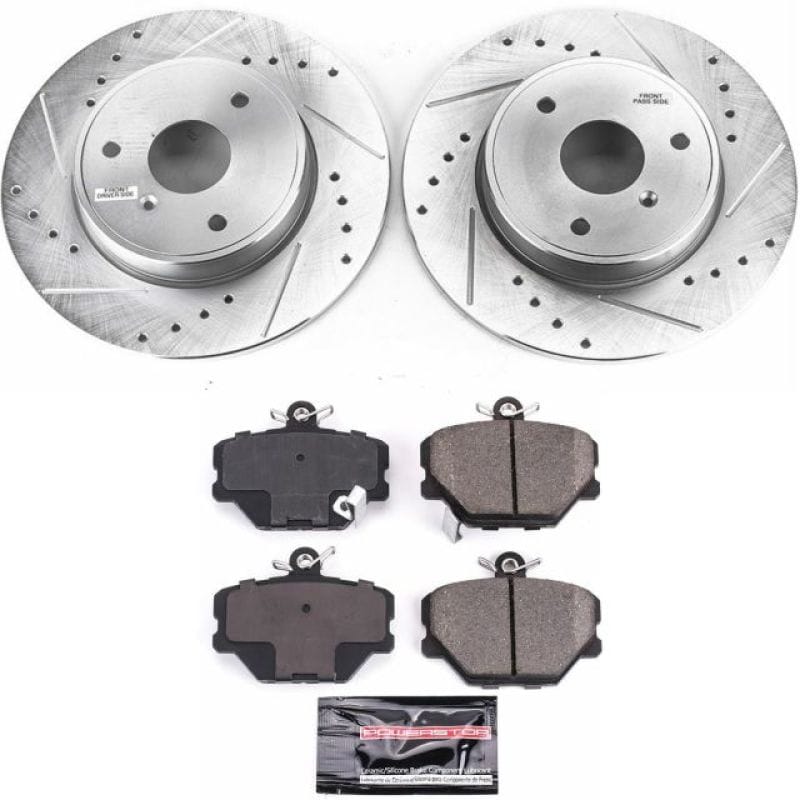 PowerStop — Z23 Daily Driver Carbon-Fiber Ceramic Brake Pad and Drilled & Slotted Rotor Kit