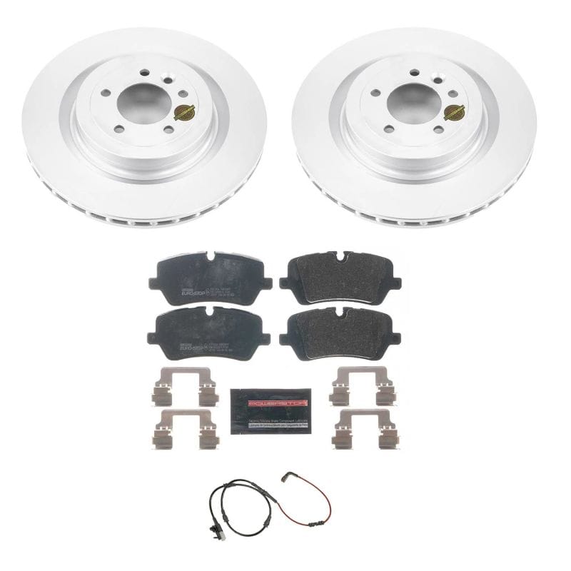 PowerStop — Genuine Geomet Coated Rotors, ECE-R90 Brake Pads + Hardware Kit