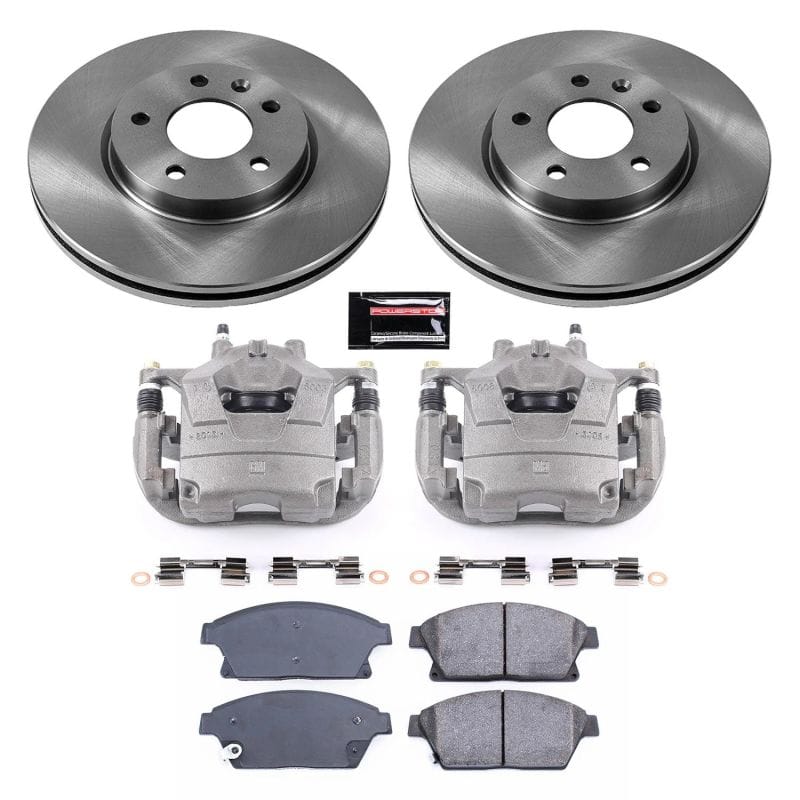 PowerStop — OE Stock Replacement Low-Dust Ceramic Brake Pad, Rotor and Caliper Kit