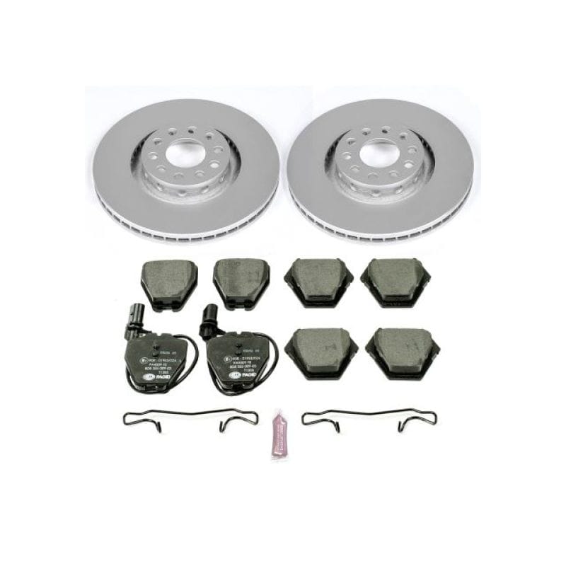 PowerStop — Genuine Geomet Coated Rotors, ECE-R90 Brake Pads + Hardware Kit