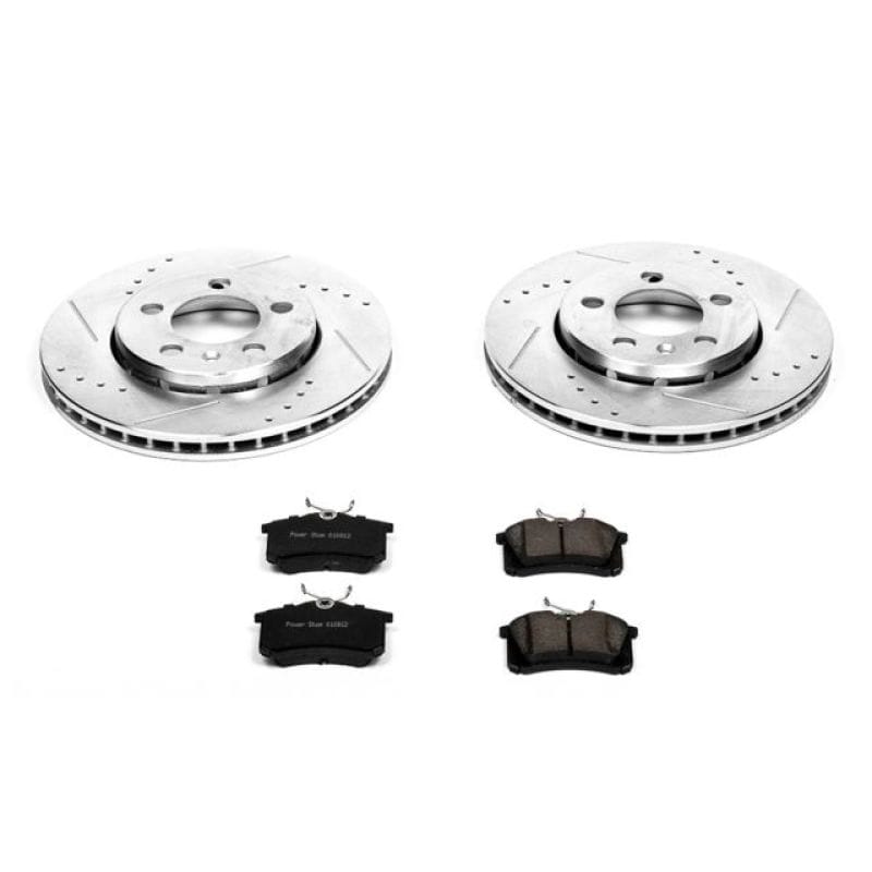 PowerStop — Z23 Daily Driver Carbon-Fiber Ceramic Brake Pad and Drilled & Slotted Rotor Kit
