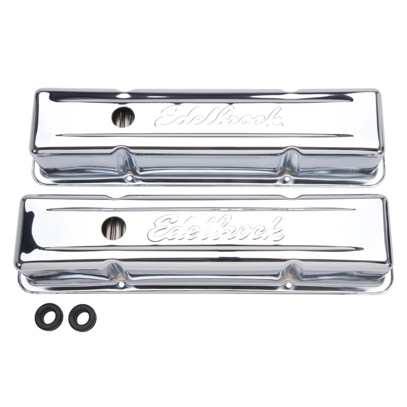 Edelbrock — Signature Series Valve Covers, Chrome, Tall Profile, Chevrolet 262-400, '59-'86
Signature Series Valve Cover
