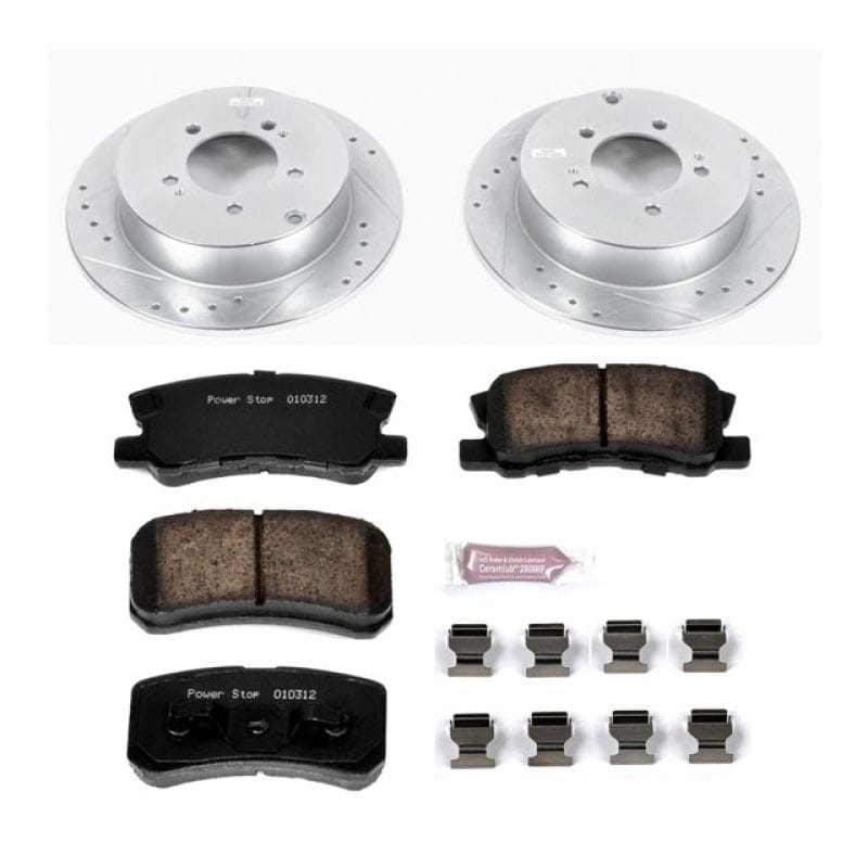 PowerStop — Z23 Daily Driver Carbon-Fiber Ceramic Brake Pad and Drilled & Slotted Rotor Kit