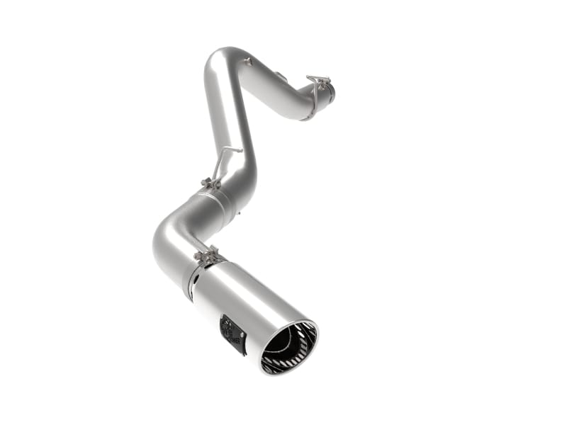 aFe — Large Bore-HD 5 IN 409 Stainless Steel DPF-Back Exhaust System w/Polished Tip