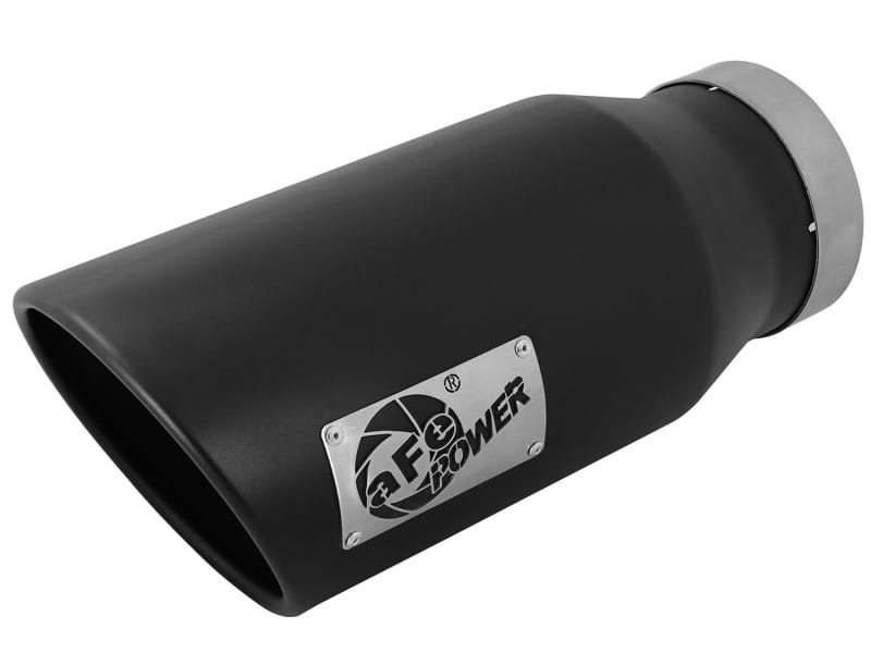 aFe — MACH Force-Xp 409 Stainless Steel Clamp-on Exhaust Tip Black Left Side Exit
