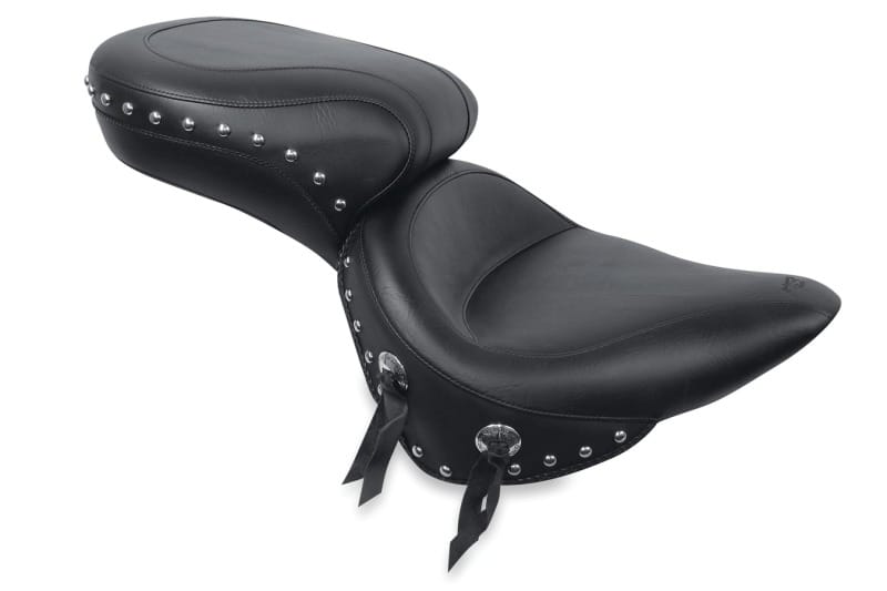 Mustang Motorcycle — Mustang 84-06 Harley Standard Rear Tire Wide Touring 1PC Seat w/Studs - Black