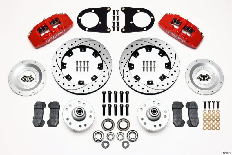 Wilwood — KIT,ST. ROD,FRONT,EARLY FORD DP6,12.19 ROTOR,DRILLED,RED