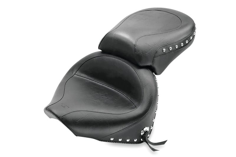 Mustang Motorcycle — Mustang 00-11 Yamaha V-Star 1100 Classic,02-11 V-Star 1100 Silverado 2PC Seat w/Studs - Black