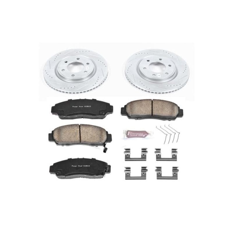 PowerStop — Z23 Daily Driver Carbon-Fiber Ceramic Brake Pad and Drilled & Slotted Rotor Kit