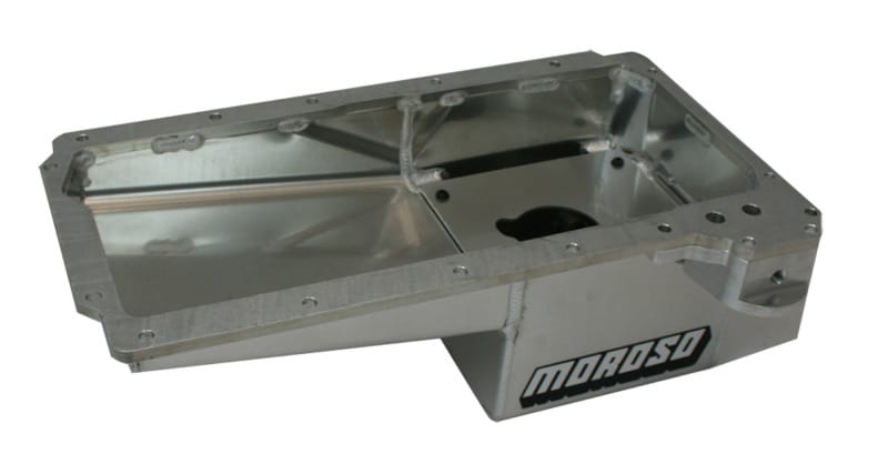 Moroso — Moroso GM LS/02-15 COPO Camaro (w/Rear Sump) Fabricated Drag Race Baffled 7qt 7.5in Aluminum Oil Pan