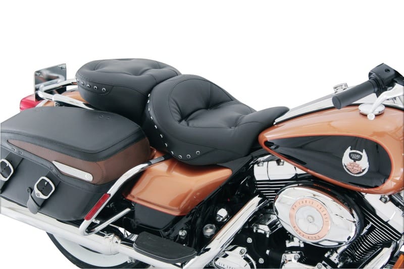 Mustang Motorcycle — Mustang 08-21 Harley Electra Glide,Rd Glide,Rd King,Street Glide 1PC Seat w/Blk Pearl Studs - Black