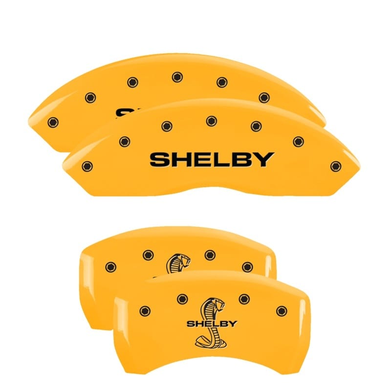 MGP — Set of 4 caliper covers, Engraved Front: Shelby - Engraved Rear: Tiffany Snake, 