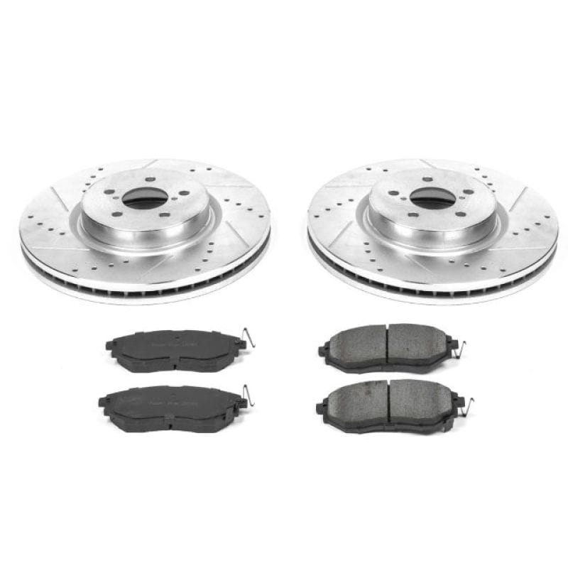 PowerStop — Z23 Daily Driver Carbon-Fiber Ceramic Brake Pad and Drilled & Slotted Rotor Kit