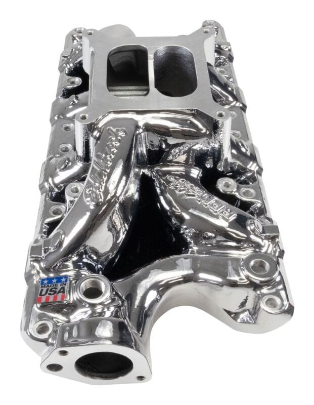 Edelbrock — Edelbrock Ford Small-Block 289-302-347 RPM Air-Gap Intake Manifold - Chrome Plasma Finish