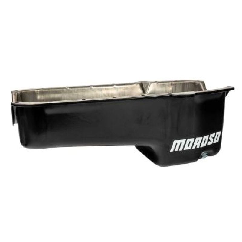 Moroso — Moroso 80-85 Chevrolet Small Block (w/Pssngr Side Dipstick) Wet Sump 5qt 7.5in Steel Oil Pan - Black