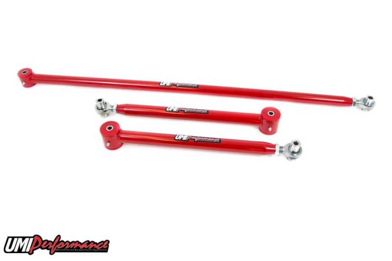 UMI Performance — UMI adjustable lower control arms: reduce wheel hop, improve cornering.