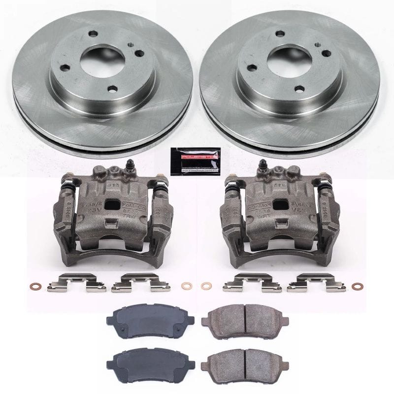 PowerStop — OE Stock Replacement Low-Dust Ceramic Brake Pad, Rotor and Caliper Kit