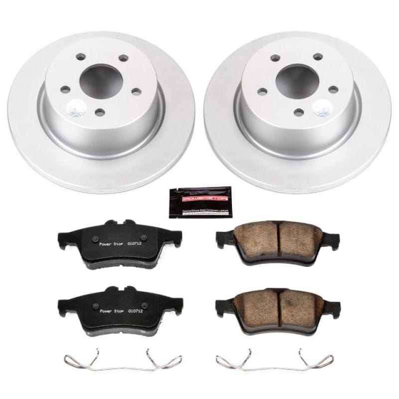 PowerStop — Genuine Geomet Coated Rotor and Low-Dust Ceramic Brake Pad Kit