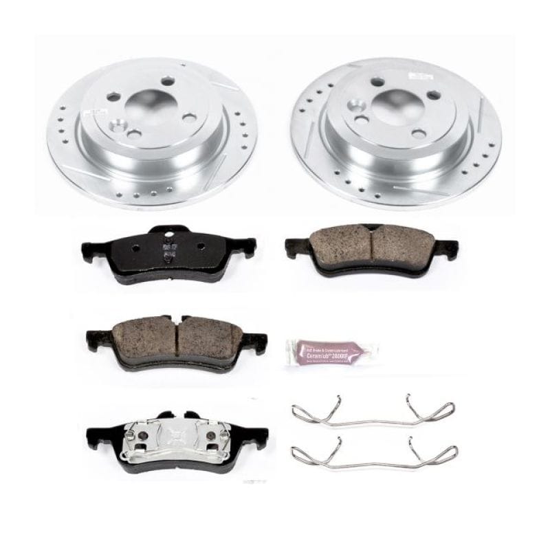 PowerStop — Z23 Daily Driver Carbon-Fiber Ceramic Brake Pad and Drilled & Slotted Rotor Kit