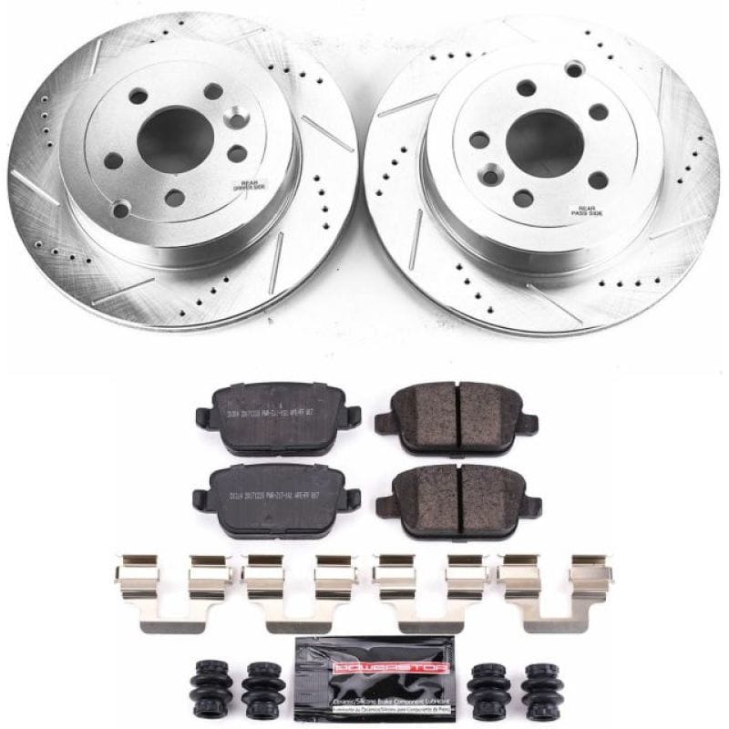 PowerStop — Z23 Daily Driver Carbon-Fiber Ceramic Brake Pad and Drilled & Slotted Rotor Kit