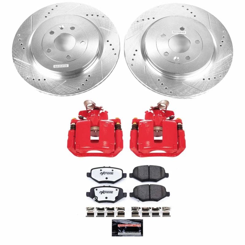 PowerStop — Z36 Truck and SUV Ceramic Brake Pad, Drilled & Slotted Rotor, and Caliper Kit