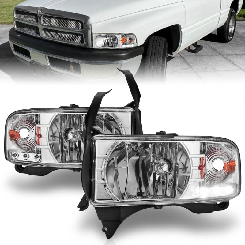 ANZO — ANZO 1994-2001 Dodge Ram Crystal Headlights Chrome w/ LED
Head Light Set
HdLtSet