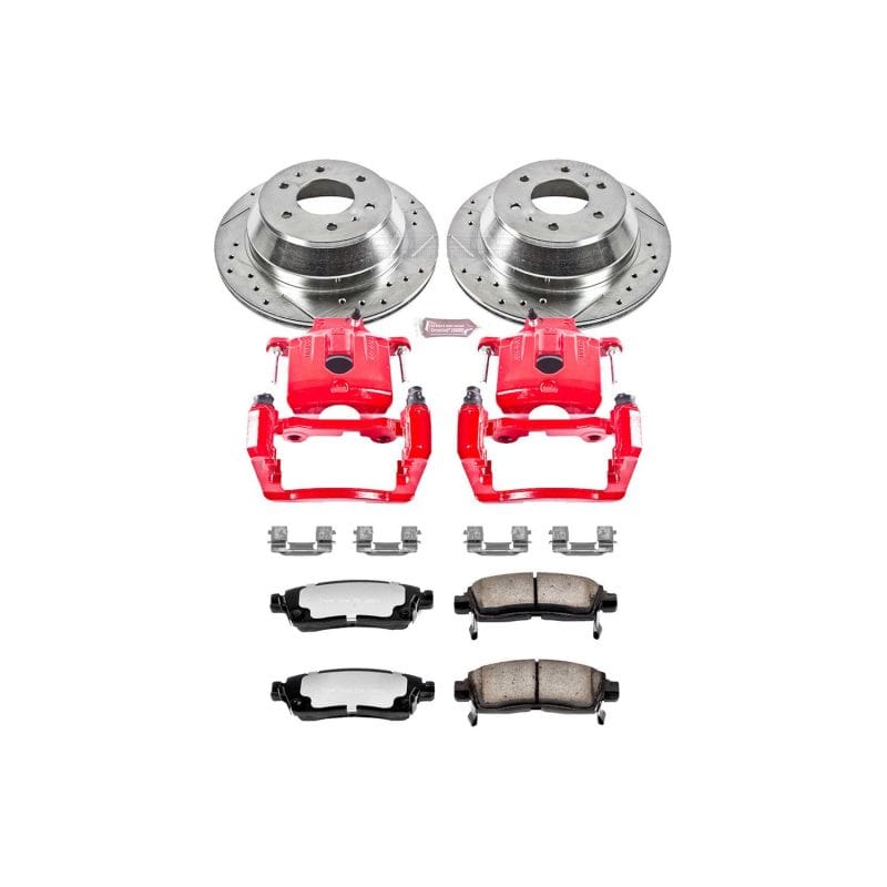 PowerStop — Z36 Truck and SUV Ceramic Brake Pad, Drilled & Slotted Rotor, and Caliper Kit