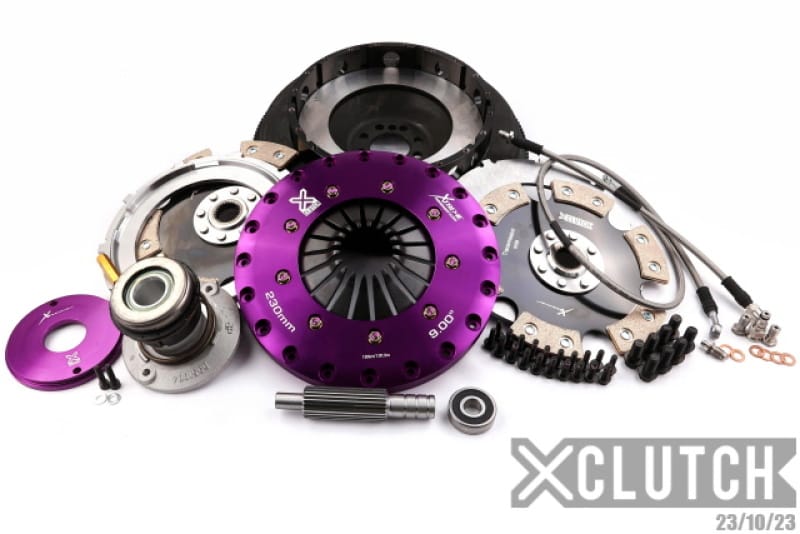 XCLUTCH — Clutch Kit Inc Chromoly Flywheel + HRB; 9" Twin Solid Ceramic Clutch Discs