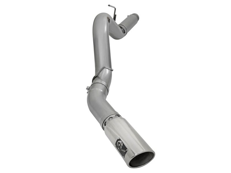 aFe — Large Bore-HD 5 IN 409 Stainless Steel DPF-Back Exhaust System w/Polished Tip