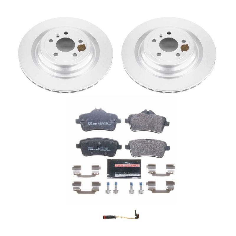 PowerStop — Genuine Geomet Coated Rotors, ECE-R90 Brake Pads + Hardware Kit