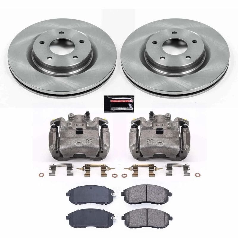 PowerStop — OE Stock Replacement Low-Dust Ceramic Brake Pad, Rotor and Caliper Kit
