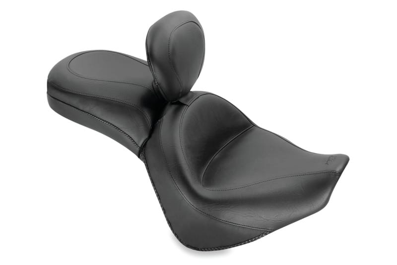 Mustang Motorcycle — Mustang 06-21 Kawasaki Vulcan 900 Classic, Custom Touring 1PC Seat w/Driver Backrest - Black