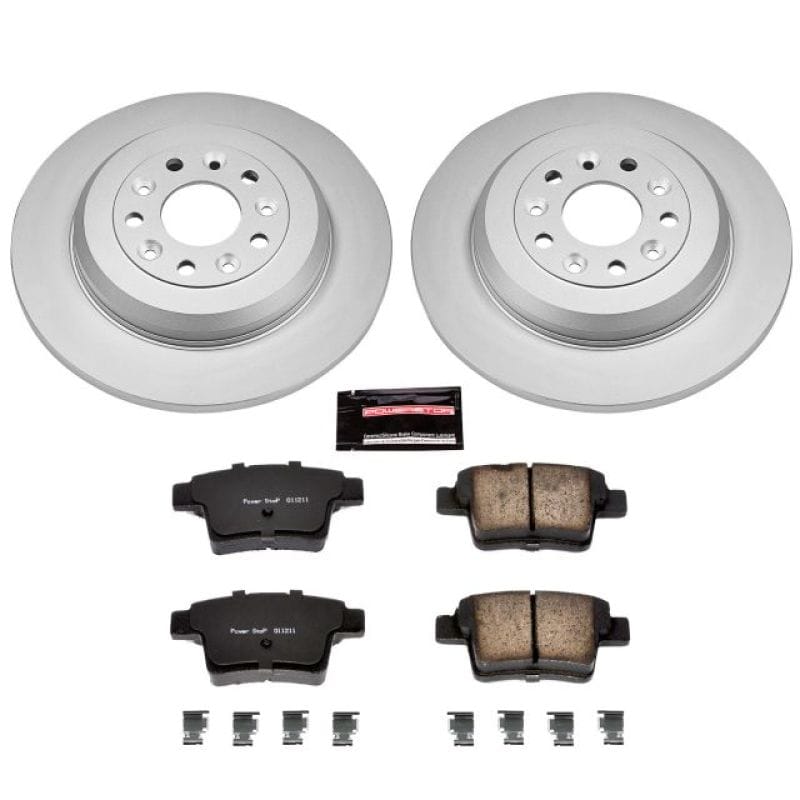 PowerStop — Genuine Geomet Coated Rotor and Low-Dust Ceramic Brake Pad Kit
