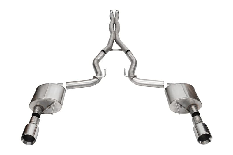 CORSA Performance — 3.0in. Dual Rear Exit Cat-Back Exhaust System with 4.5in. Polished Straight Cut