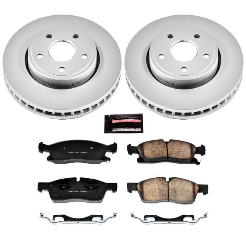 PowerStop — Genuine Geomet Coated Rotor and Low-Dust Ceramic Brake Pad Kit