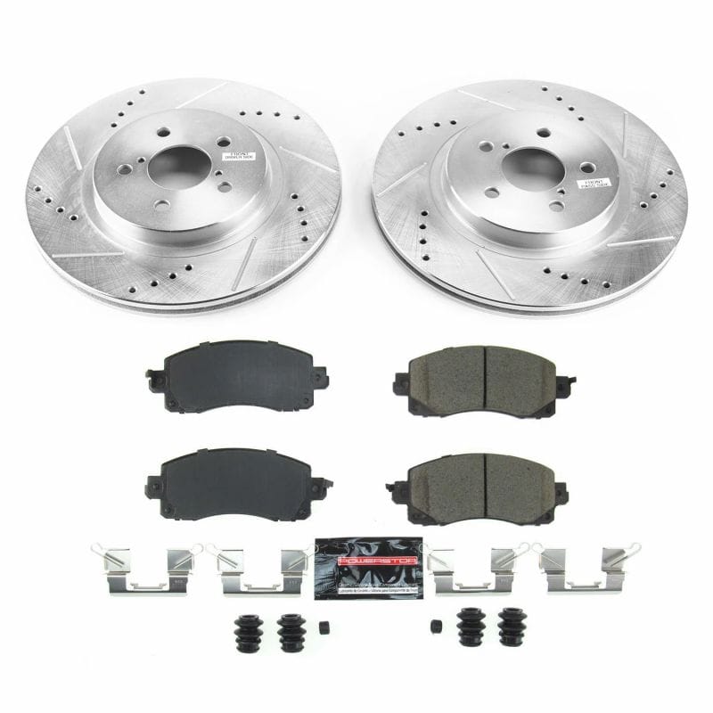 PowerStop — Z23 Daily Driver Carbon-Fiber Ceramic Brake Pad and Drilled & Slotted Rotor Kit