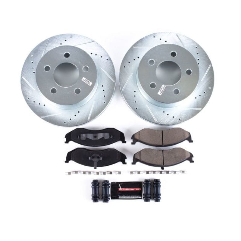 PowerStop — Z23 Daily Driver Carbon-Fiber Ceramic Brake Pad and Drilled & Slotted Rotor Kit