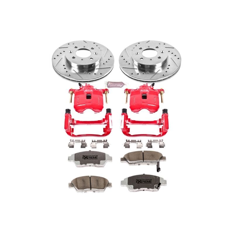 PowerStop — Z26 Street Performance Ceramic Brake Pad, Drilled Slotted Rotor, and Caliper Kit