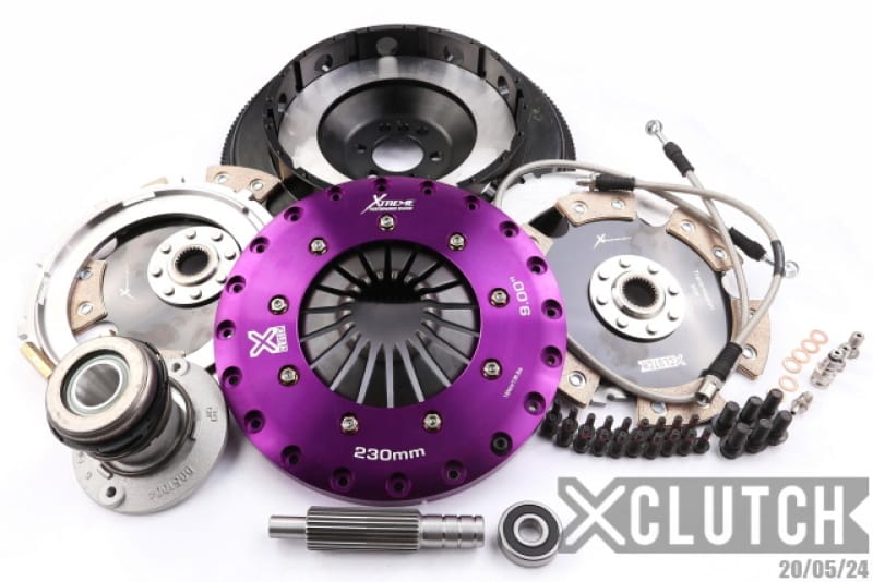XCLUTCH — Clutch Kit Inc Chromoly Flywheel + HRB; 9" Twin Solid Ceramic Clutch Discs