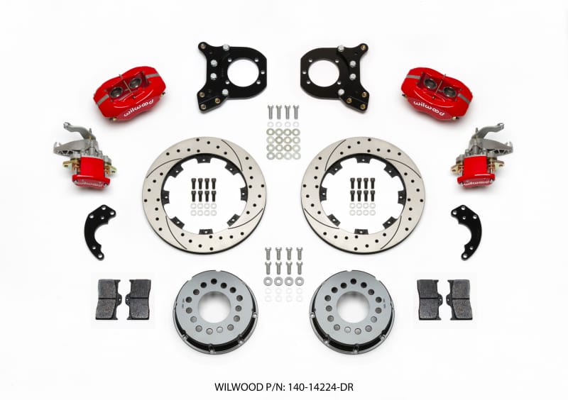 Wilwood — KIT,FDLI/MC4,P-BRAKE,12 BOLT,C-CLIP ELIM 2.91 OFFSET,SRP,RED